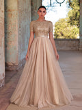 Elegant Tulle Party Dress with Sequin Top & Tulle Skirt – Luxury Evening Wear for Weddings, Formal Dinners & Red Carpet Events