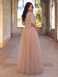 Plus Elegant Surplice Neck Butterfly Sleeves Sequin Evening Dress