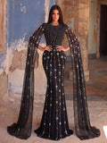 Opulent Rhinestone-Embellished Evening Gown – Luxury Dress for Red Carpet Galas, Theater Premieres & Luxury Events