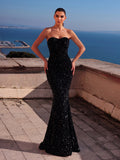 Elegant Mermaid Hem Maxi Tube Prom Dress