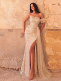 Gorgeous Beaded Sequin Mermaid Gown with High Slit – Elegant Evening Dress for Galas, Weddings & Black-Tie Events