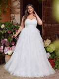 Plus Mesh Overlay Tube Wedding Dress