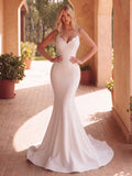 Elegant Backless Mermaid Hem Cami Wedding Dress