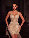 Luxy Sequin & Beaded Mini Dress | Sweetheart Neckline, Corset Back, Bodycon Evening Gown for Parties, Cocktail, Prom