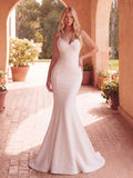 Elegant Backless Mermaid Hem Cami Wedding Dress