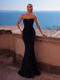 Elegant Mermaid Hem Maxi Tube Prom Dress