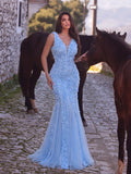 3D Floral Appliqué Tulle Maxi Dress | Halter Neck Mermaid Silhouette with Open Back & High Leg Slit | Evening Gown for Weddings, Parties, Prom