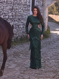 Gorgeous Cut Out Waist Fringed Sequin Party Dress