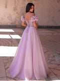 Off-Shoulder Beaded Mermaid Gown with Puff Sleeves, Corset Back & Tulle Train | Luxury Glitter Evening Dress for Prom & Formal Events