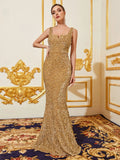 Notched Square Neck Mermaid Dress - Elonnashop
