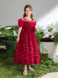 Tween Girls' Bow Front Sequin A Line Party Dress