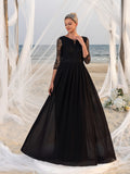Womens' Lace Bodice & Chiffon Skirt Mother-of-the-Bride Formal Dress