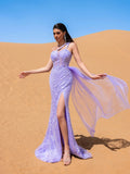 Luxury Gorgeous One Shoulder Split Thigh Mermaid Hem Formal Dress Evening Dress