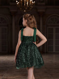 Tween Girls' Sparkling Sequin Cami Dress - Elonnashop