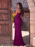 Elegant One Shoulder Sleeveless Split Thigh Dress