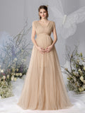 Maternity V Neck Backless Mesh Party Dress