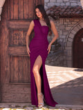 Elegant One Shoulder Sleeveless Split Thigh Dress