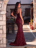 Halter Neck Backless Sequin Mermaid Dresses