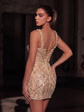 Luxy Sequin & Beaded Mini Dress | Sweetheart Neckline, Corset Back, Bodycon Evening Gown for Parties, Cocktail, Prom