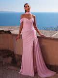 Elegant One-Shoulder Tulle Evening Gown with High Slit and Lace-Up Back | Dress for Girls, Weddings, Formal Events