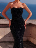 Elegant Mermaid Hem Maxi Tube Prom Dress