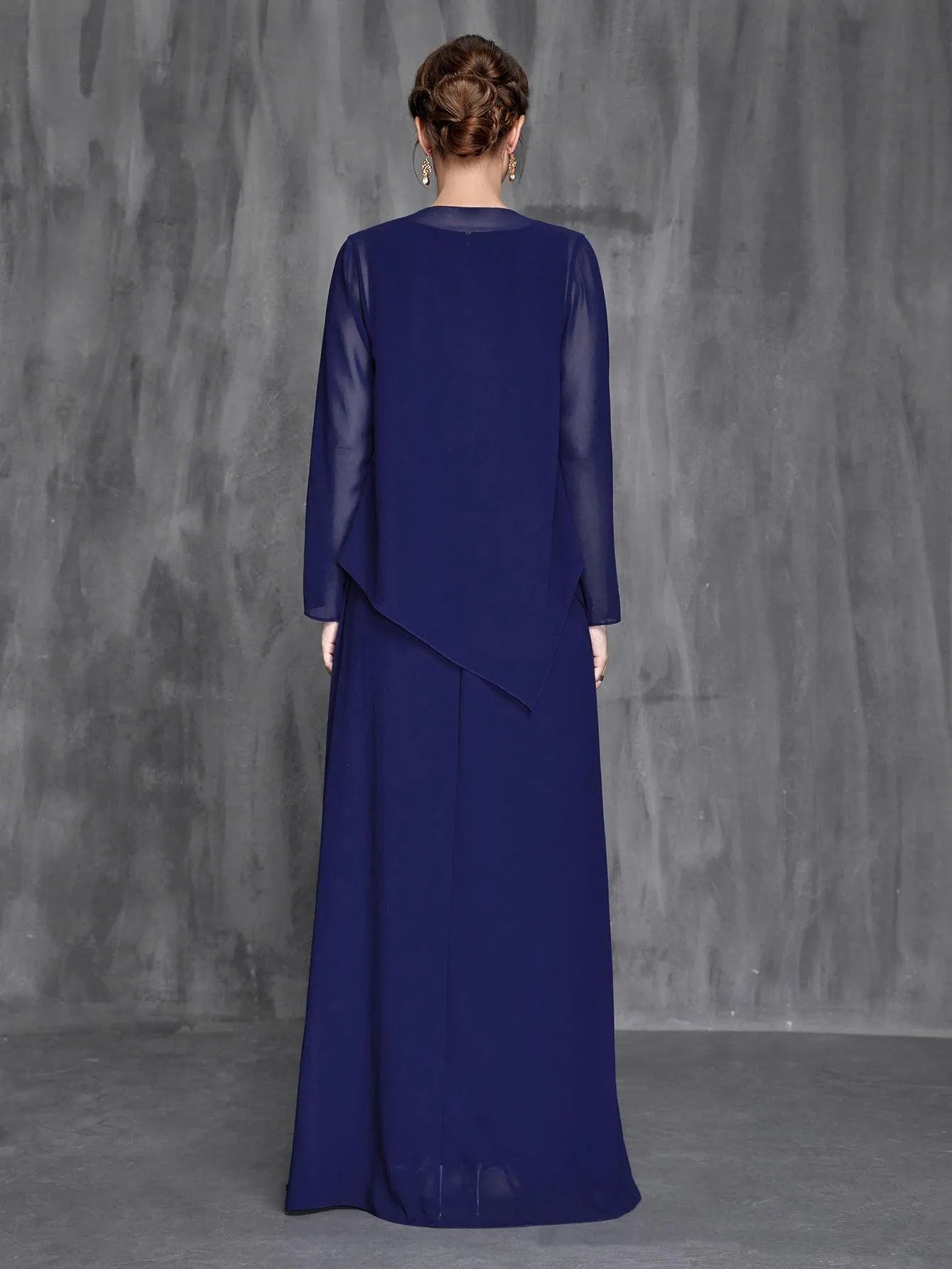 Womens' Solid Chiffon Two-piece Sets - Elonnashop