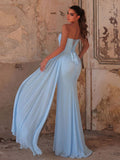 Elegant Strapless Sweetheart Neckline Mermaid Gown with Ruched Bodice, High Front Slit and Corset Back Lace-Up Detail | Evening Dress for Girls, Weddings, Formal Events