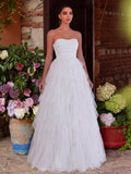 Elegant Strapless Mesh Overlay Formal Party Dress