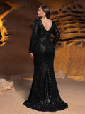 Plus Sweetheart Neck Split Thigh Sequin Prom Dresses