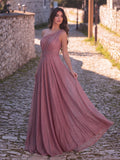 Elegant One-Shoulder Evening Gown | Flowy A-Line Skirt, Open Back | Formal Maxi Dress for Galas, Weddings, Prom