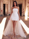 Strapless Dress with Sheer Overlay