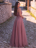Elegant One-Shoulder Evening Gown | Flowy A-Line Skirt, Open Back | Formal Maxi Dress for Galas, Weddings, Prom