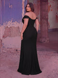 Plus Off Shoulder Ruched Wrap Hem Party Dress