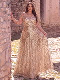 Plus Off Shoulder Graphic Sequin Formal Prom Dress Evening Dress