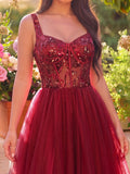 Gorgeous Floral Applique Detail Bodice Contrast Tulle Hem Prom Dress