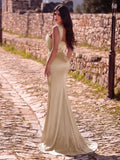 Elegant One Shoulder Mermaid Hem Satin Evening Dress with Pearl Accents
