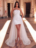 Strapless Dress with Sheer Overlay