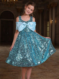 Tween Girls' Bow Detail Sequin Party Dress - Elonnashop