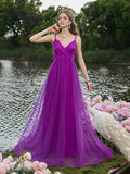 Elegant Backless Floral Applique Detail Tulle Slip Party Dress
