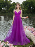 Elegant Backless Floral Applique Detail Tulle Slip Party Dress
