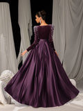 Elegant Evening Gown with Deep V-Neck & Side Slit – Luxurious Satin Gown for Red Carpet, Gala Dinners & High-End Events