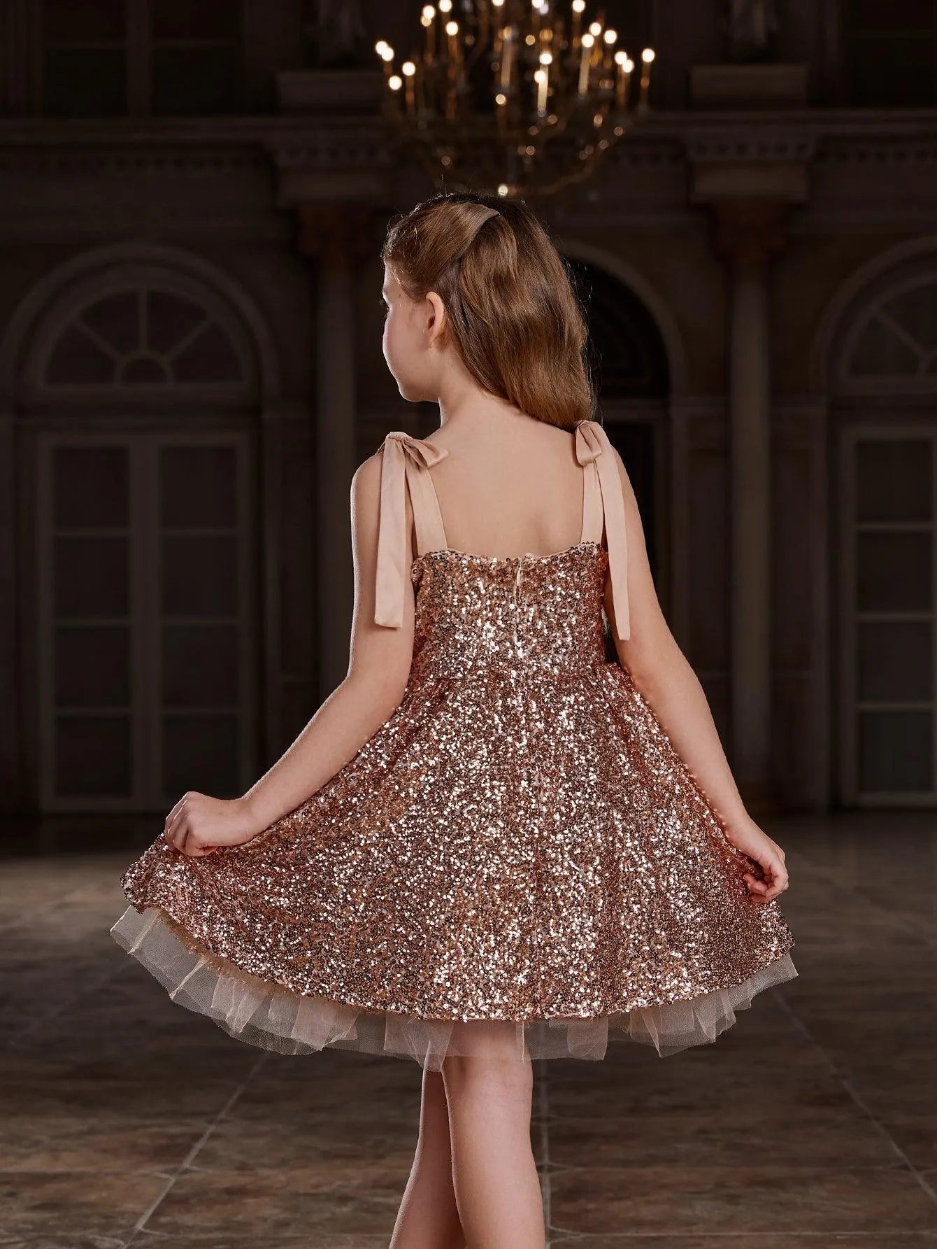 Tween Girls' Sparkling Sequin Cami Dress - Elonnashop