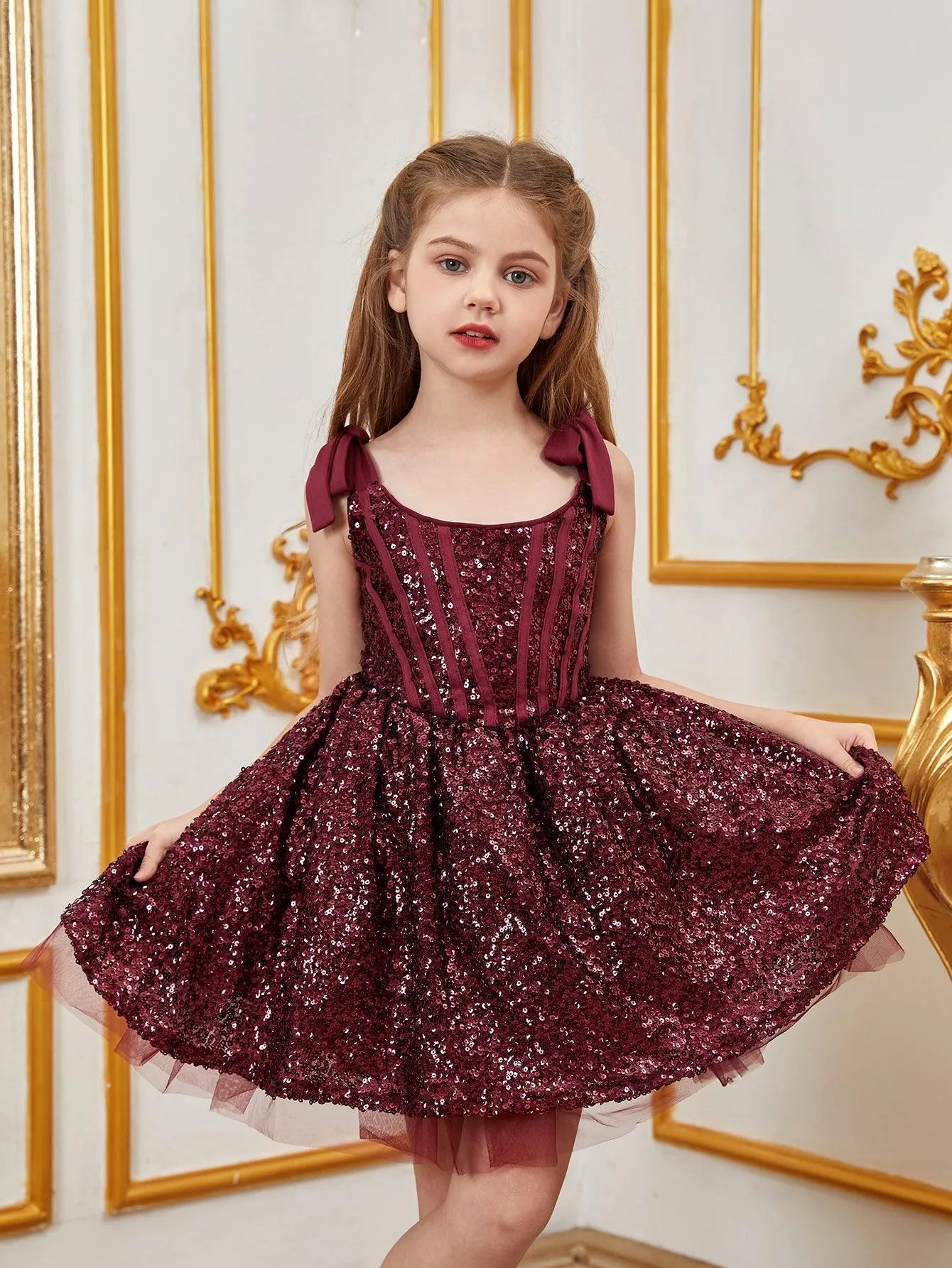 Tween Girls' Sparkling Sequin Cami Dress - Elonnashop