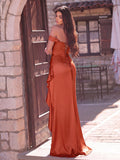 Elegant Off Shoulder Asymmetrical Ruffle Hem Party Dress