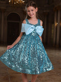 Tween Girls' Bow Detail Sequin Party Dress - Elonnashop